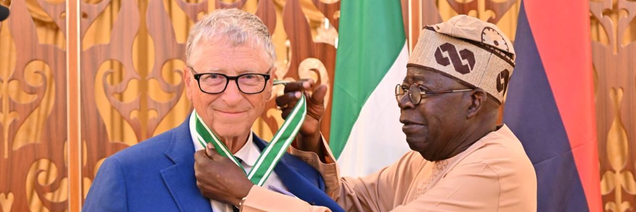 President Tinubu conferred the  National Honour award of Commander of the Order of the Federal Republic to Bill Gates